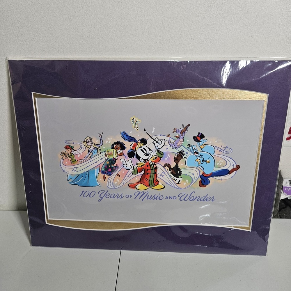 2023 Disney Parks 100 Years Of Music & Wonder Mickey Mouse Figment Print 14x18